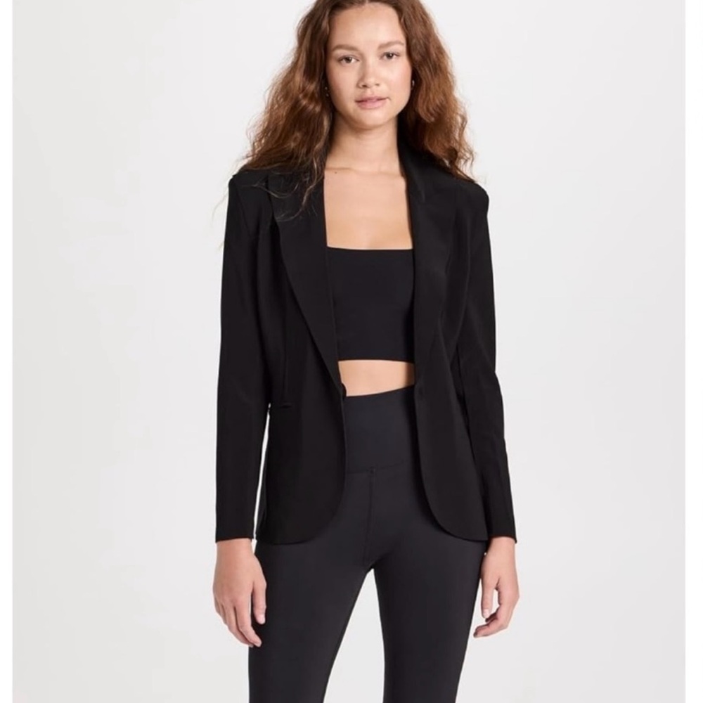Norma Kamali Black Jersey Suit (Blazer and Pants)